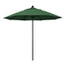 California Umbrella 9' Pole Push Lift SUNBRELLA With Black Aluminum Pole - Hunter Green Fabric