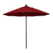 California Umbrella 9' Pole Push Lift SUNBRELLA With Black Aluminum Pole - Red Fabric