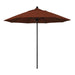 California Umbrella 9' Pole Push Lift SUNBRELLA With Black Aluminum Pole - Terracotta Fabric