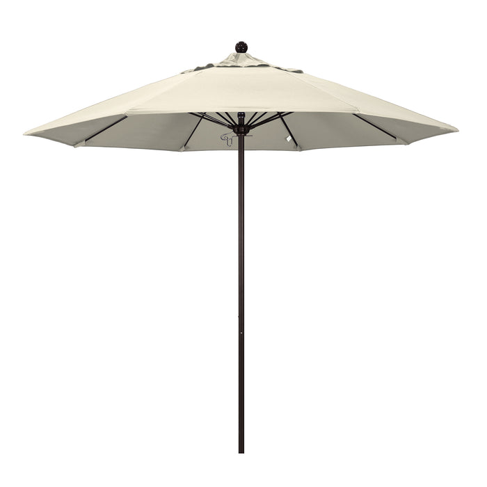 California Umbrella 9' Pole Push Lift SUNBRELLA With Bronze Aluminum Pole - Antique Beige Fabric