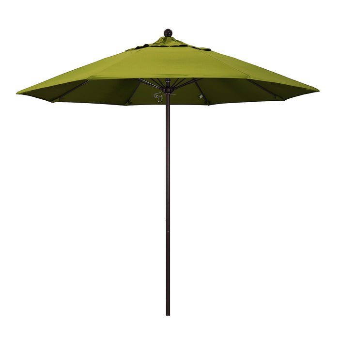 California Umbrella 9' Pole Push Lift SUNBRELLA With Bronze Aluminum Pole - Kiwi Fabric