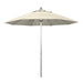 California Umbrella 9' Pole Push Lift SUNBRELLA With Silver Anodized Aluminum Pole - Beige Fabric