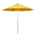 California Umbrella 9' Pole Push Lift SUNBRELLA With Silver Anodized Aluminum Pole - Lemon Fabric