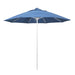 California Umbrella 9' Pole Push Lift SUNBRELLA With White Aluminum Pole - Frost Blue Fabric