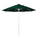 California Umbrella 9' Pole Push Lift SUNBRELLA With White Aluminum Pole - Hunter Green Fabric