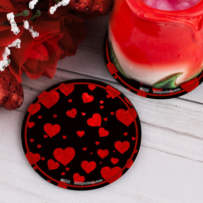 Hearts Foam Kolorcoat™ Coaster - 4 Inch Round