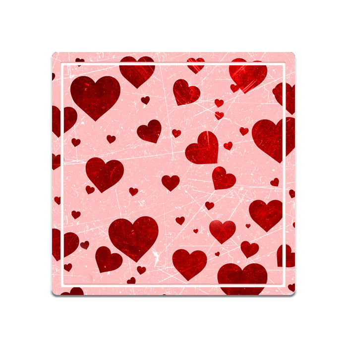 HEARTS THEMED FOAM COASTERS - 3.5 INCH SQUARE