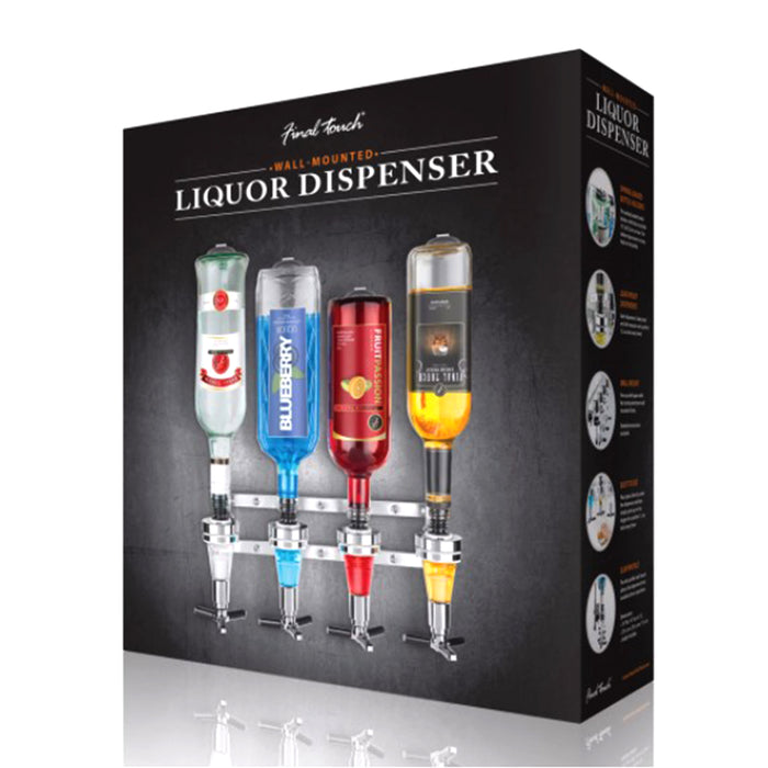 4 Bottle Wall Mounted Liquor Dispenser