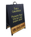 "ADD YOUR NAME" A-Frame Sidewalk Chalkboard Sign – Double Sided - Wood Finish Options - Design 1 - BLACK MATTE FRAME FINISH