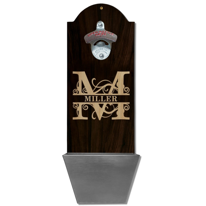 Custom Round Top Plaque with Cap Catcher - Family Monogram