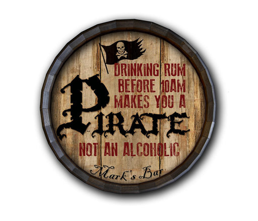 Custom Wood Barrel Top Sign – Pirate