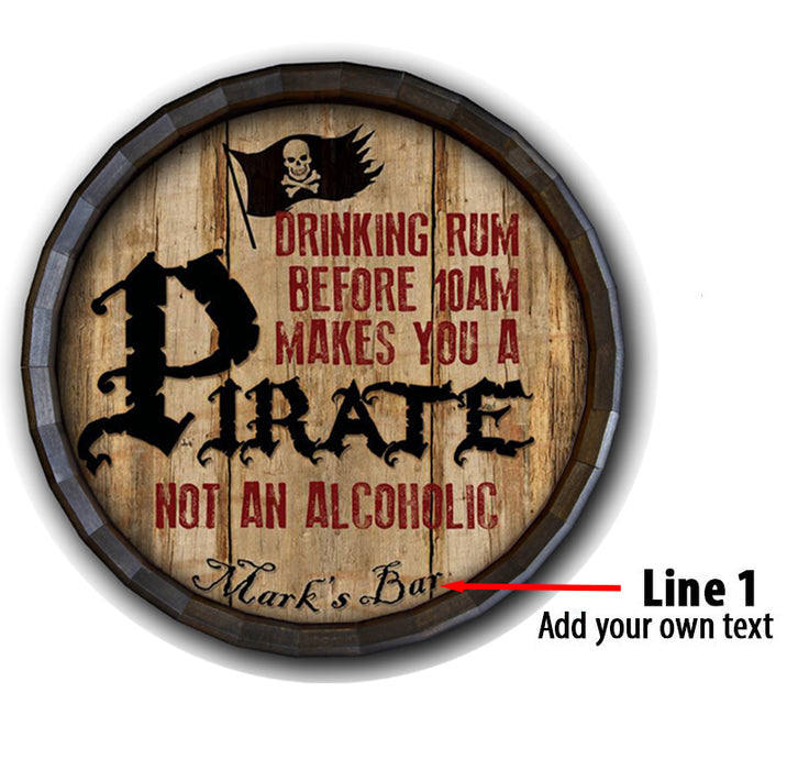 Custom Wood Barrel Top Sign – Pirate