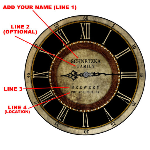 CUSTOMIZE - Rustic Wooden Clock - Brewery - Multiple Sizes