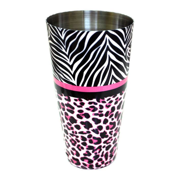 Cocktail Shaker Tin - Printed Designer Series - 28oz weighted - Girly Animal Print