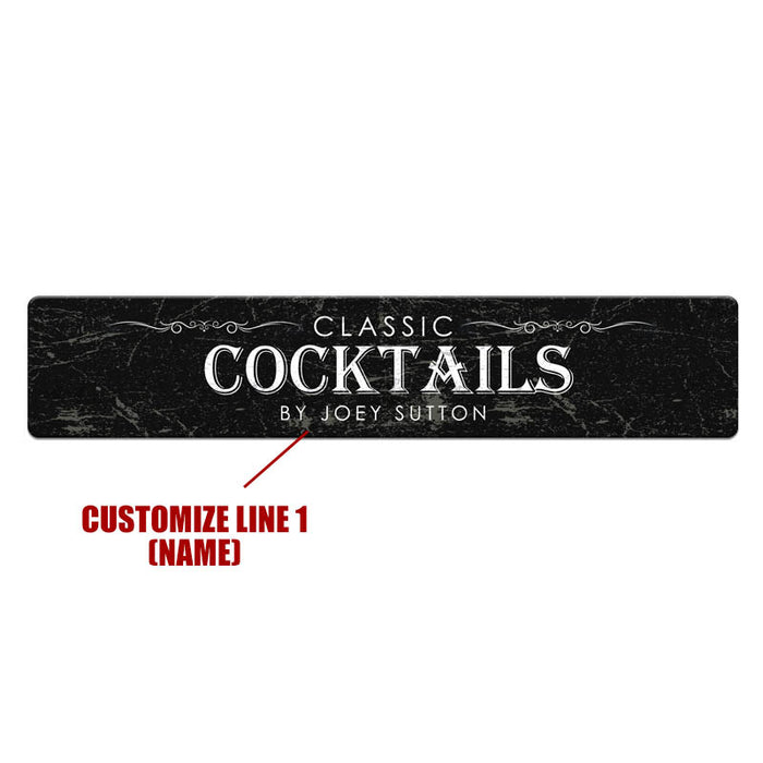 Custom Printed Bar Mat - Classic Cocktails - 20" x 4"