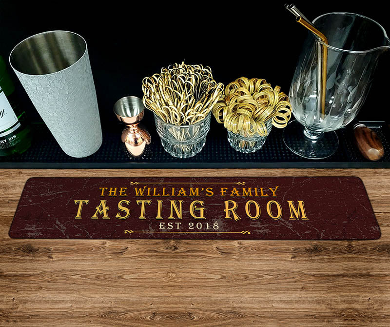 Custom Printed Bar Mat - Tasting Room - 20" x 4"