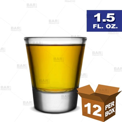 BarConic® Clear Thick Base Shot Glass - 1.5 oz [Box of 12]