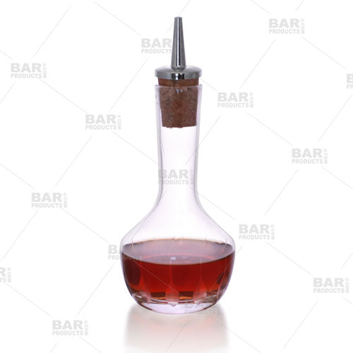 BarConic® Bitters Bottle with Feather Etching and Cork Dasher