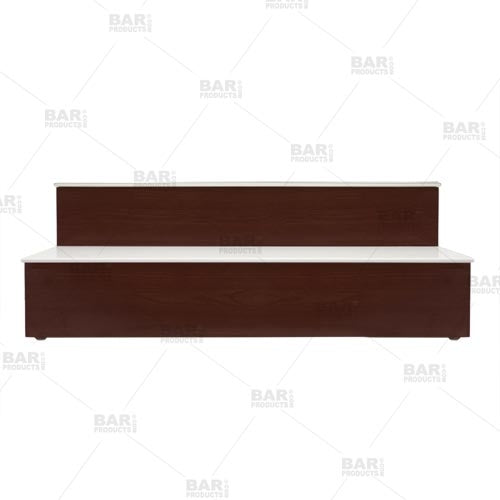 BarConic® LED Liquor Bottle Display Shelf - 2 Steps - Mahogany - Several Lengths