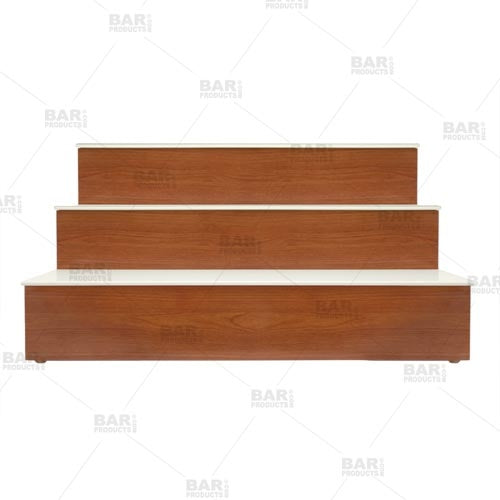 BarConic® LED Liquor Bottle Display Shelf - 3 Steps - Wild Cherry - Several Lengths