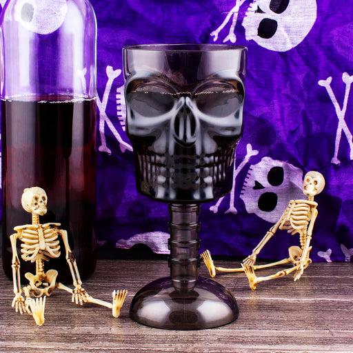 BarConic® Plastic Stemmed Skull Cup - Smoke - 12 ounce