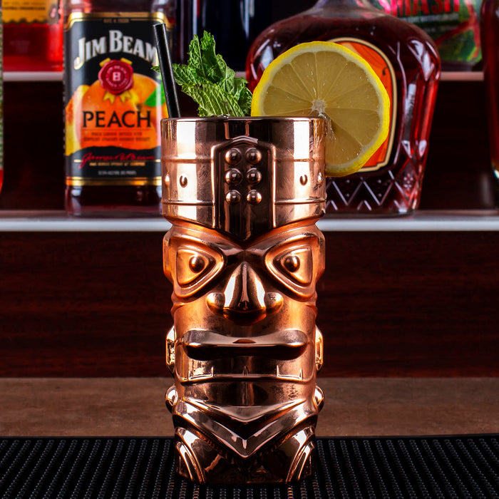 BarConic® Metal Plated Tiki Glass - 15 ounce - (Color Options)