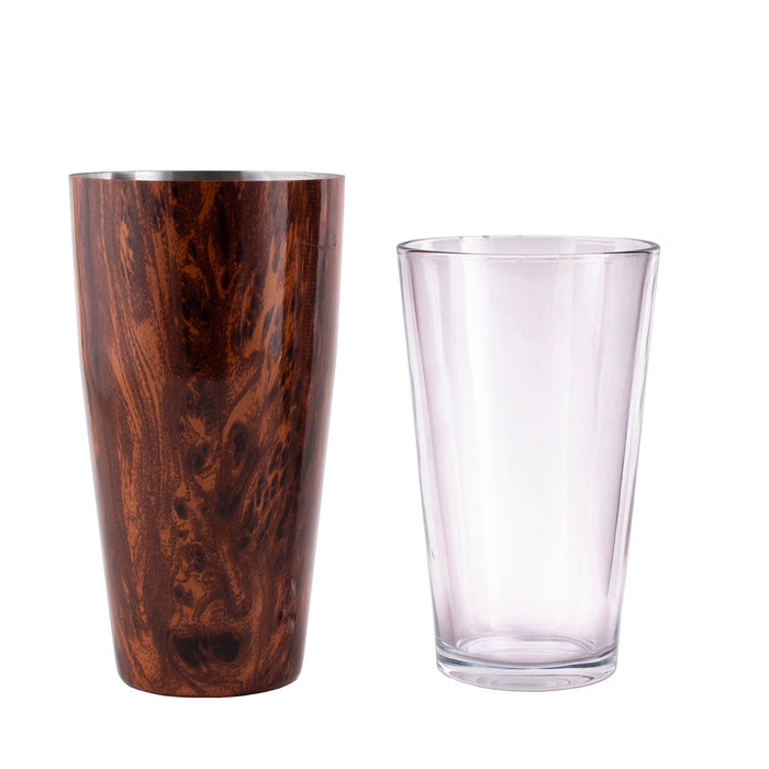 BarConic® Wood Grain Boston Shaker Set