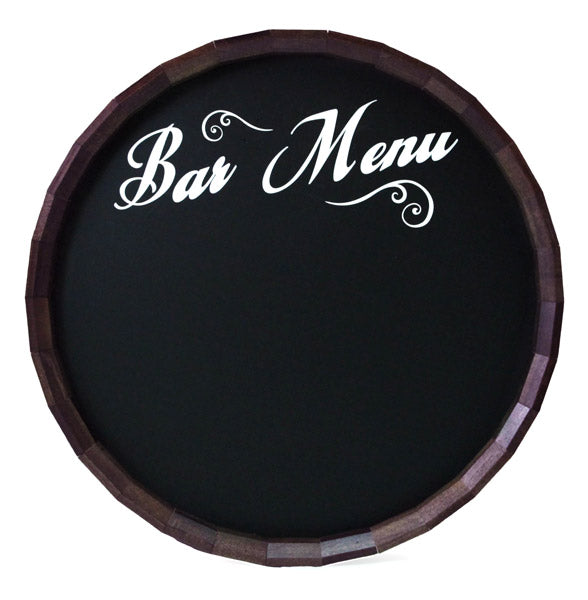 Bar & Menu Chalkboard Barrel Top Tavern Signs (Several Styles Available)