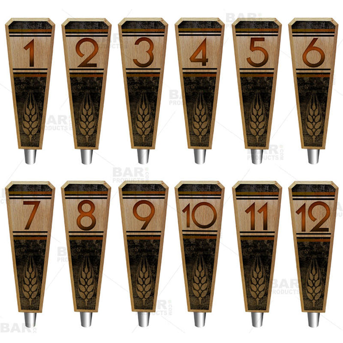 Numbered Beer Tap Handles - Oak Wood - Classy Hops