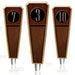 Numbered Beer Tap Handles - Oak Wood - Emblem