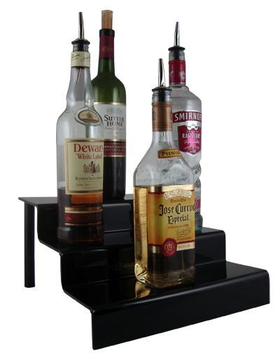 Liquor Bottle Shelves - Black Acrylic - Options Available