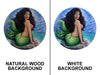 Brunette Mermaid Round Wooden Table Top - Two Sizes Available