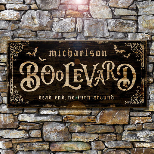 CUSTOMIZABLE Large Vintage Wooden Halloween Sign - BOOLEVARD