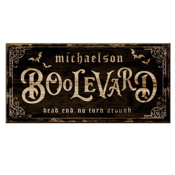 CUSTOMIZABLE Large Vintage Wooden Halloween Sign - BOOLEVARD