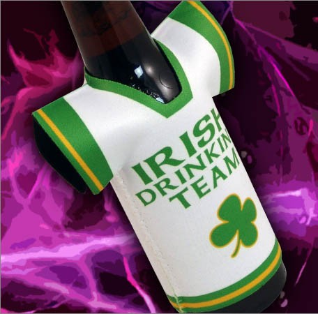 T-Shirt Style Bottle Coozie - Irish Drinking Team