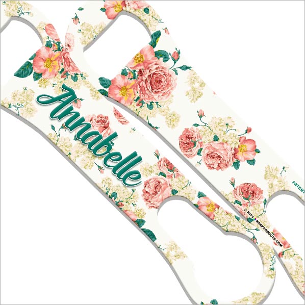 "ADD YOUR NAME" V-ROD® Bottle Opener – Floral Wallpaper – Several Color Options