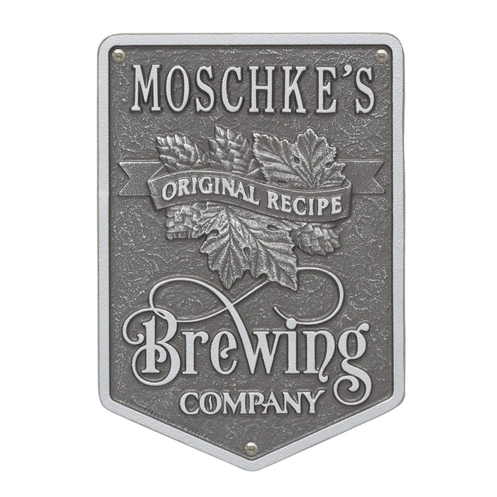 CUSTOMIZABLE Cast Aluminum Plaque - Brewing Company "Original Recipe" Design