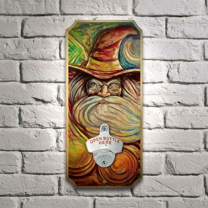 The Wizard - Wood Plaque Wall Mounted Bottle Opener