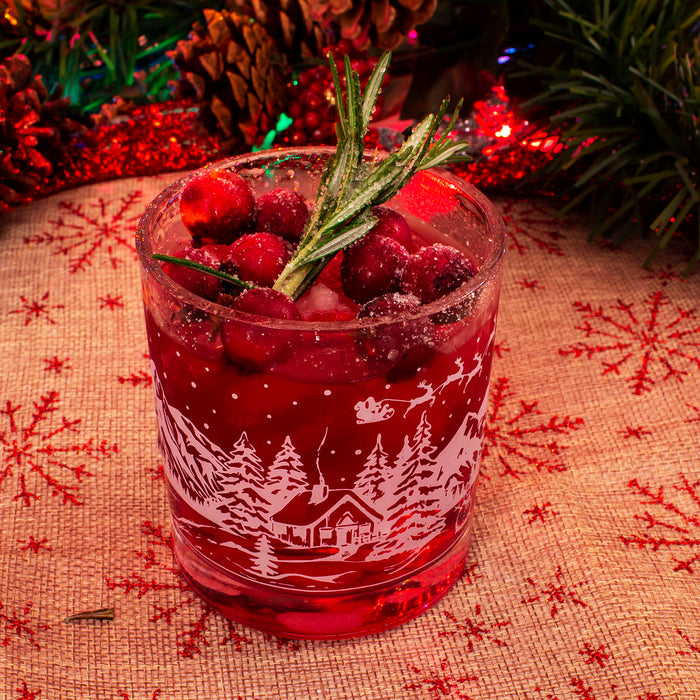 BarConic® Glassware - Christmas Cabin - Old Fashion Glass - 10 ounce