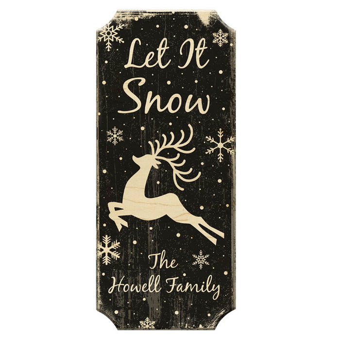 CUSTOMIZABLE Wood Christmas Sign - Let It Snow - Color Options