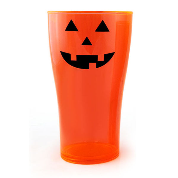 Classic Jack O'Lantern Polycarbonate Cup - Neon Orange - 2 Sizes Available