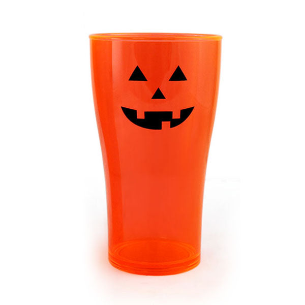 Classic Jack O'Lantern Polycarbonate Cup - Neon Orange - 2 Sizes Available