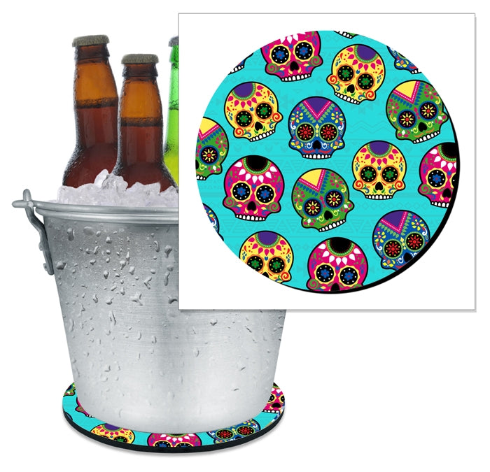 Beer Bucket Coaster - Sugar Skulls (Serveral Colors Available) 