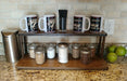 Counter Caddies™ - Walnut-Stained Straight Shelf - w/ K-Cup Holes - coffee mugs condiments supplies