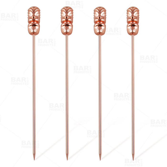 Copper Plated Tiki Cocktail Picks - 4 pack