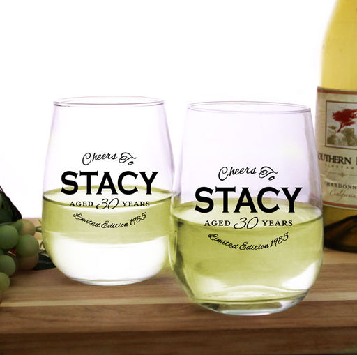 Custom Glassware - Stemless Wine Glass