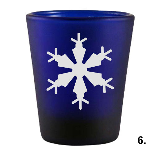 Blue Shot Glass - Snowflakes 6