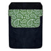 Leather Bottle Opener Pocket Protector w/ Designer Flap - Green Paisley - LARGE