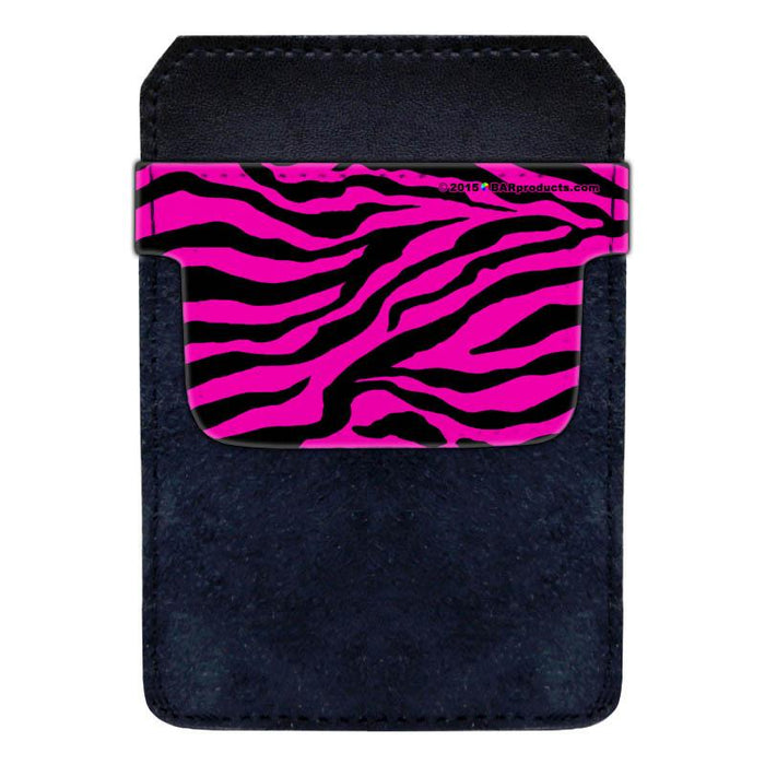 DekoPokit™ Leather Bottle Opener Pocket Protector w/ Designer Flap - Pink Zebra Print - SMALL