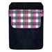 DekoPokit™ Leather Bottle Opener Pocket Protector w/ Designer Flap - Pink and Grey Plaid - LARGE